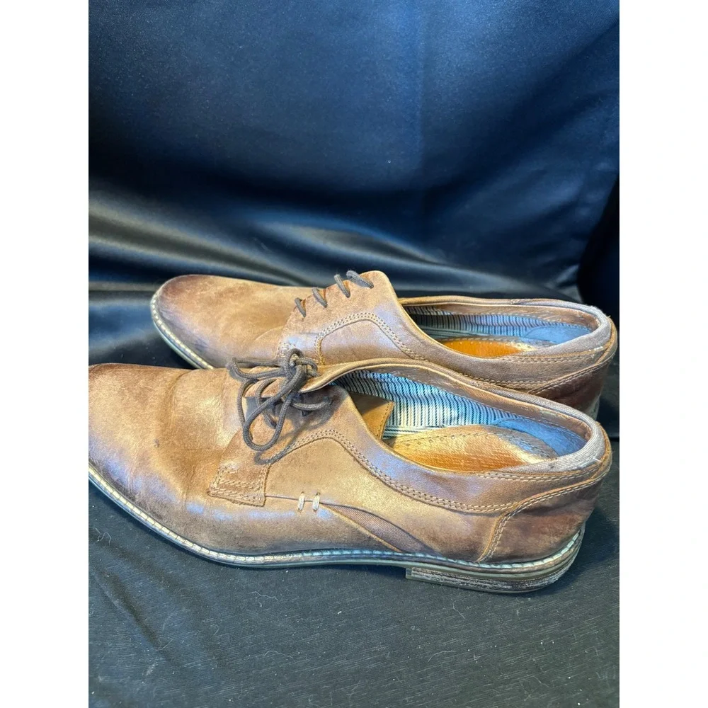 Alfani Mens Kevin Brown Leather Textile Lace Up Oxford Dress Shoes WPL 8046